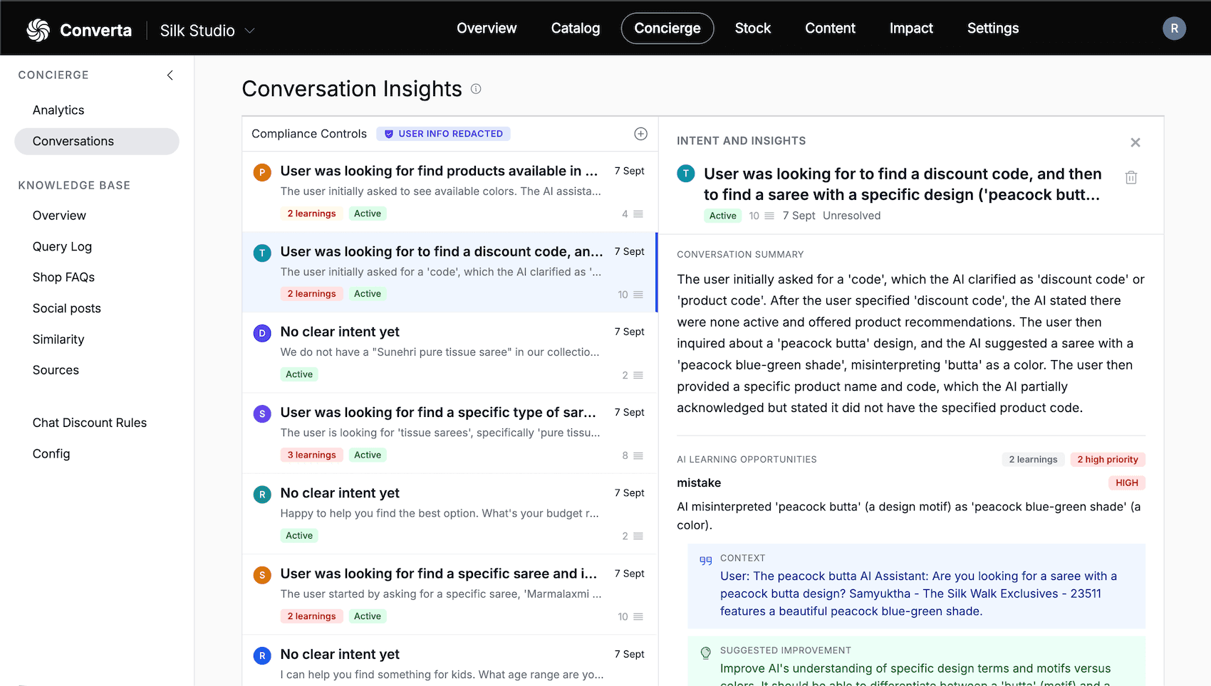 Conversation Insights for Concierge